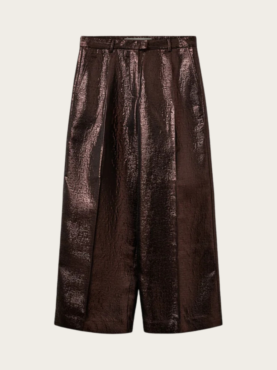 HANNE JACQUARD TROUSERS, DARK PLUM