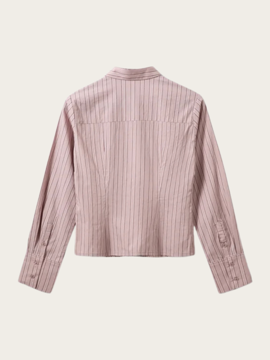 LIANU STRIPED SHIRT, DUSTY PLUM