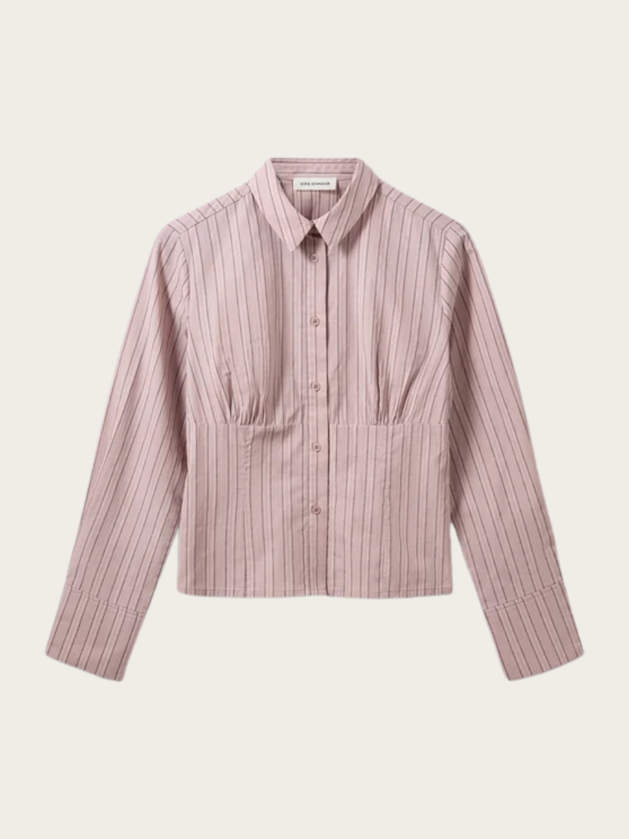 LIANU STRIPED SHIRT, DUSTY PLUM