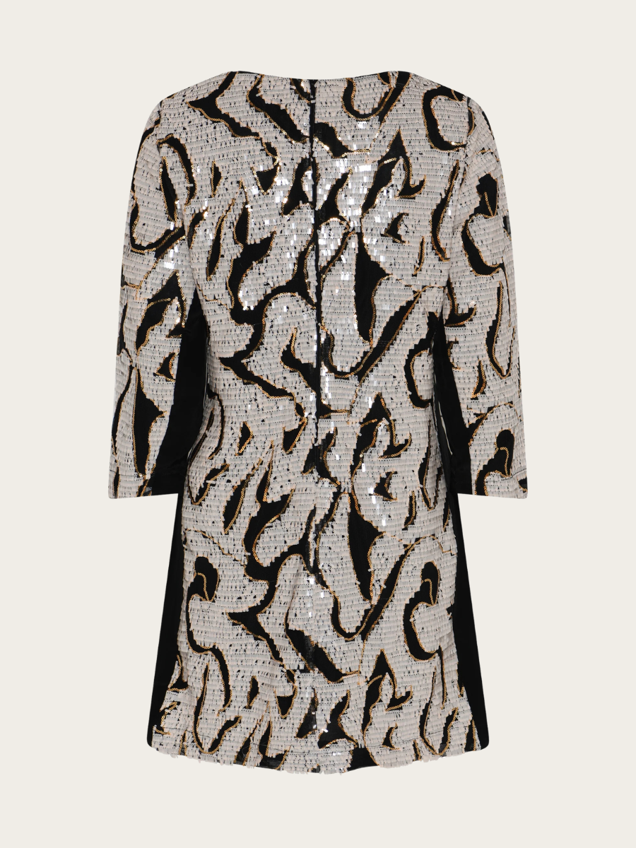BETEL KATA DRESS, BLACK CREAM