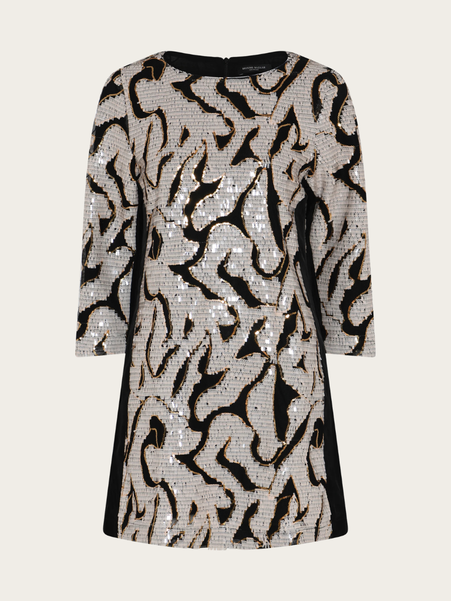 BETEL KATA DRESS, BLACK CREAM