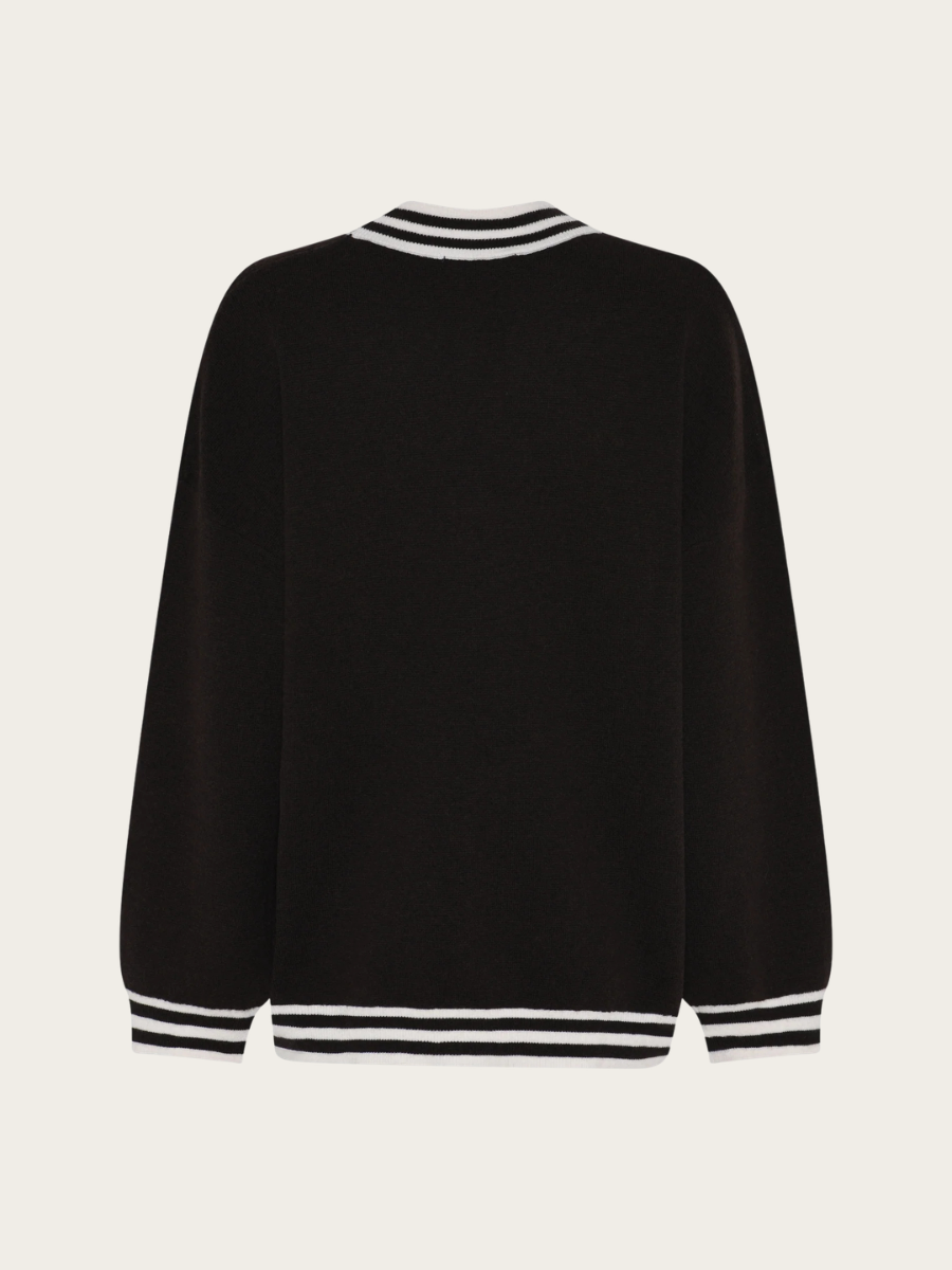 CHALINA SIRA KNIT CARDIGAN, DARK BROWN