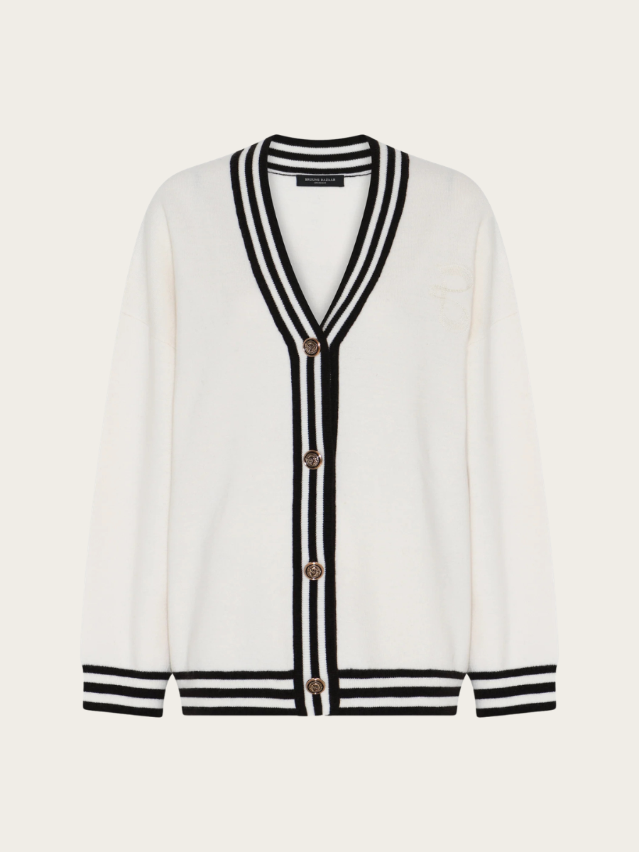 CHALINA SIRA KNIT CARDIGAN, SNOW WHITE