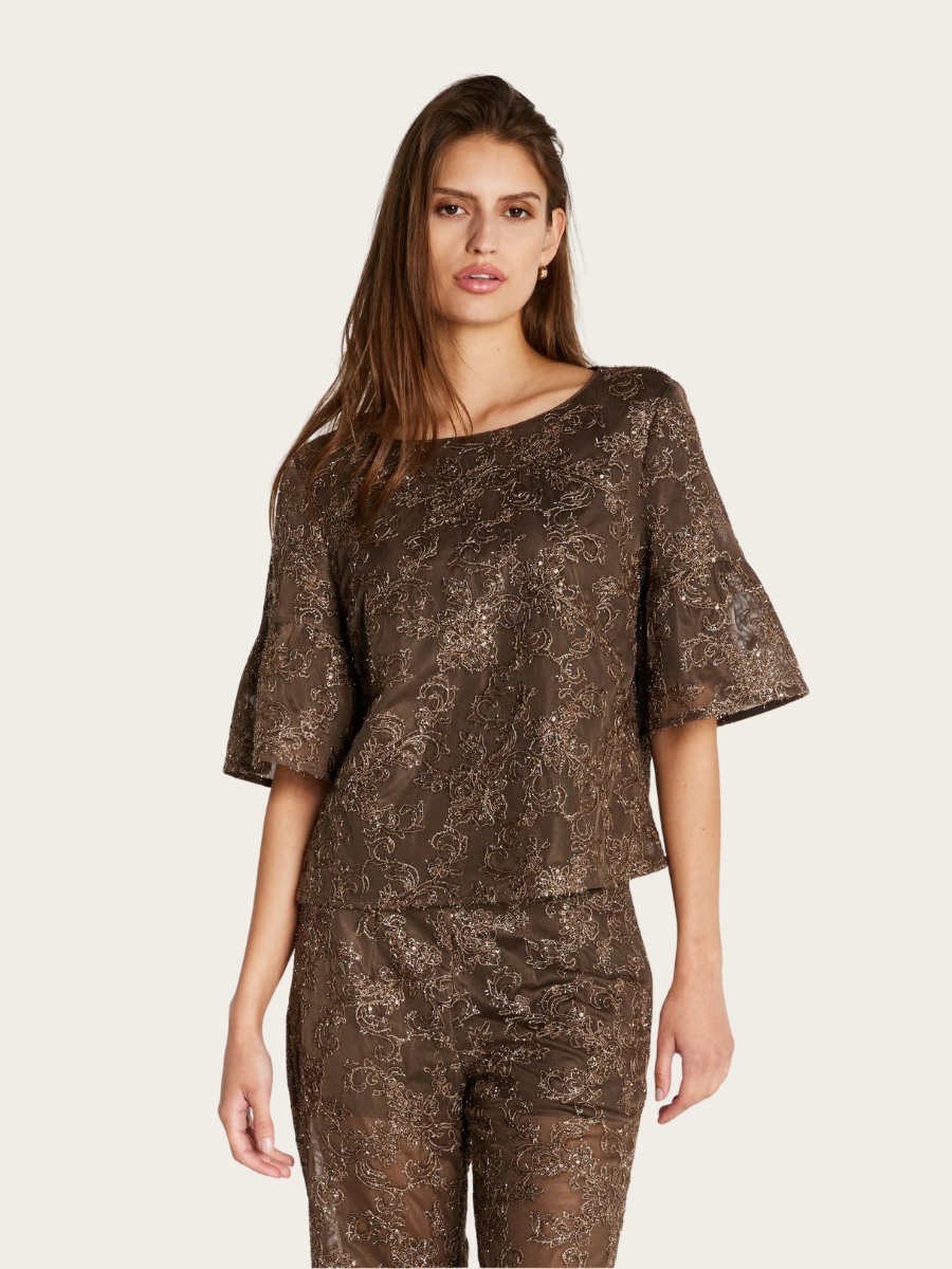 PHOLIDO CARLIE BLOUSE, BROWN
