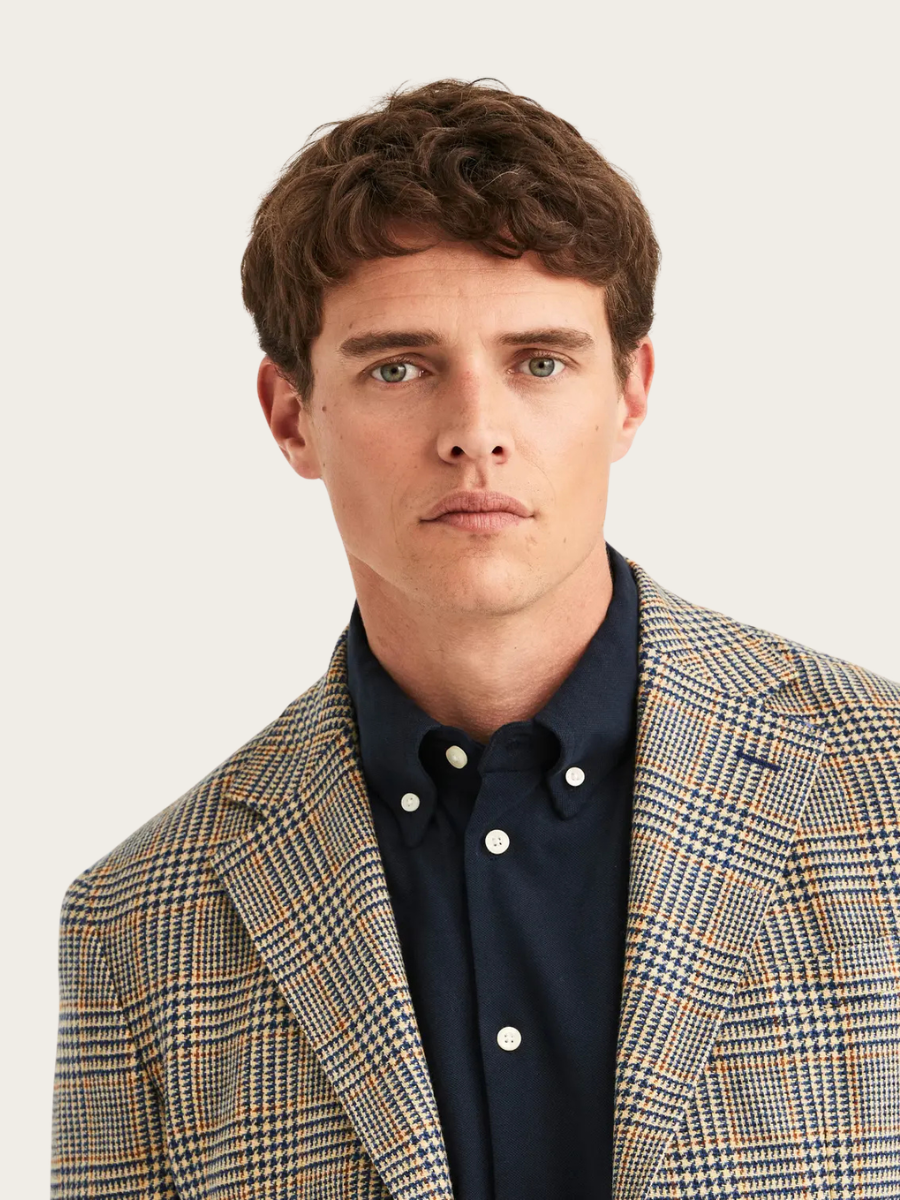 MERINO CASHMERE BLAZER JACKET, BLUE
