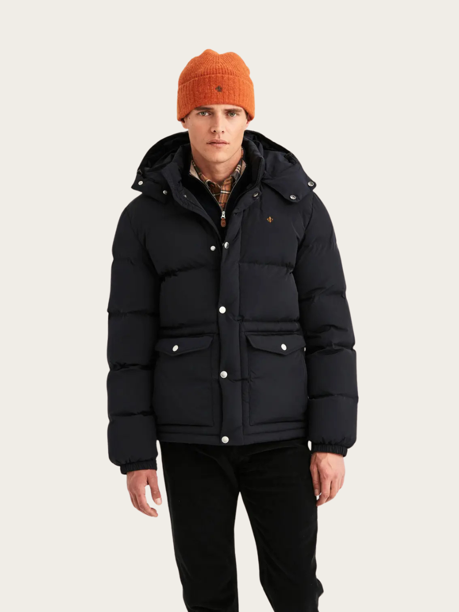 LENNOX PUFFER JACKET, DEEP BLUE