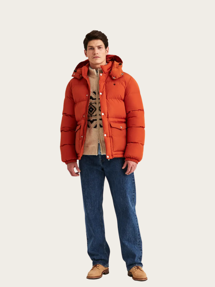 LENNOX PUFFER JACKET, ORANGE