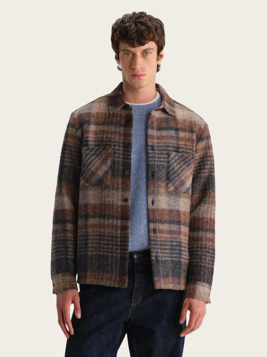 WOOL BLEND OVERSHIRT, OATMEAL