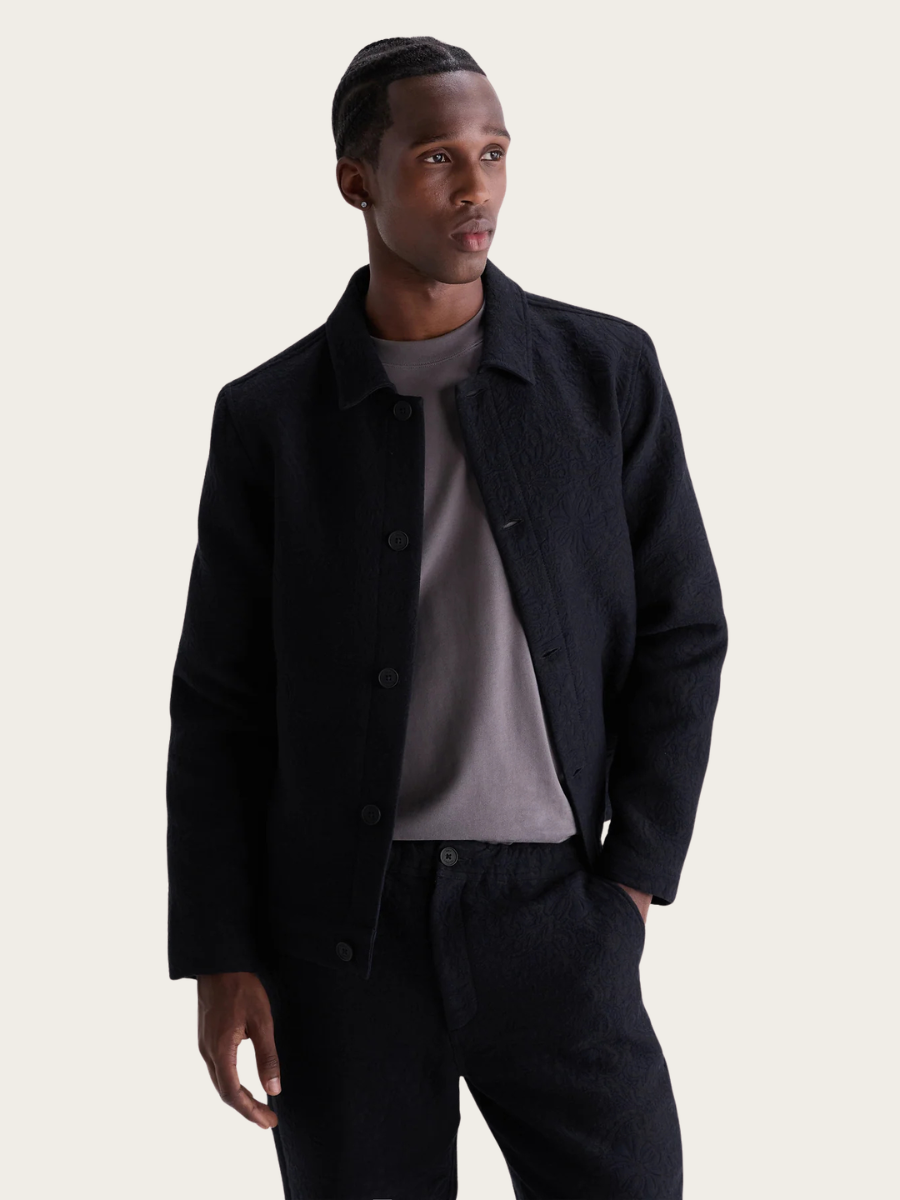 IGGY TONAL JACQUARD JACKET, NAVY