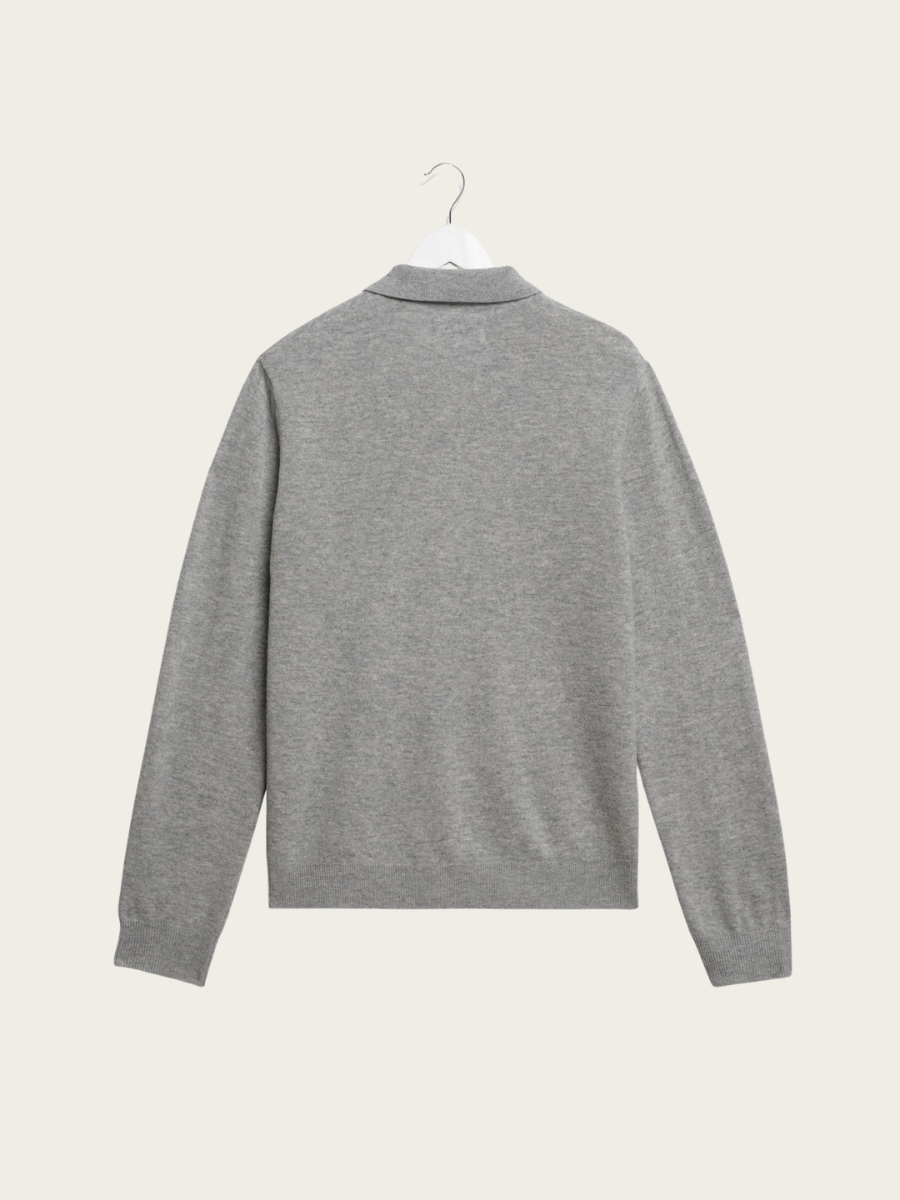 LAWRIE L/S KNITTED POLO, GREY