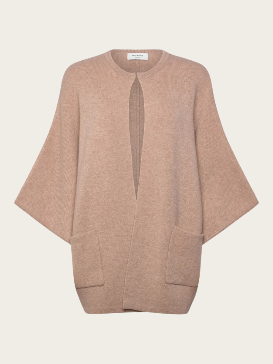 JESSE WOOL CAPE CARDIGAN, CAMEL