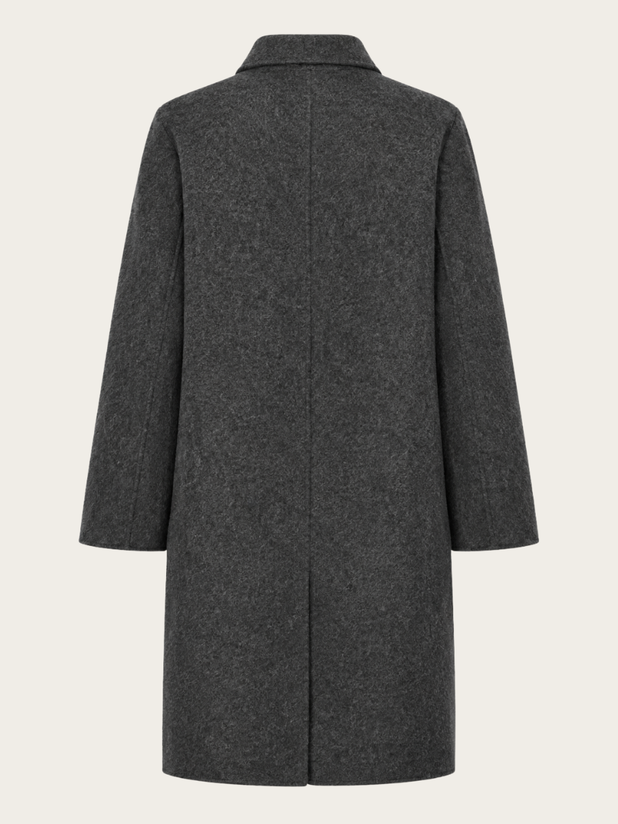 SIGNE ALPACA WOOL LS COAT, DARK GREY MELANGE