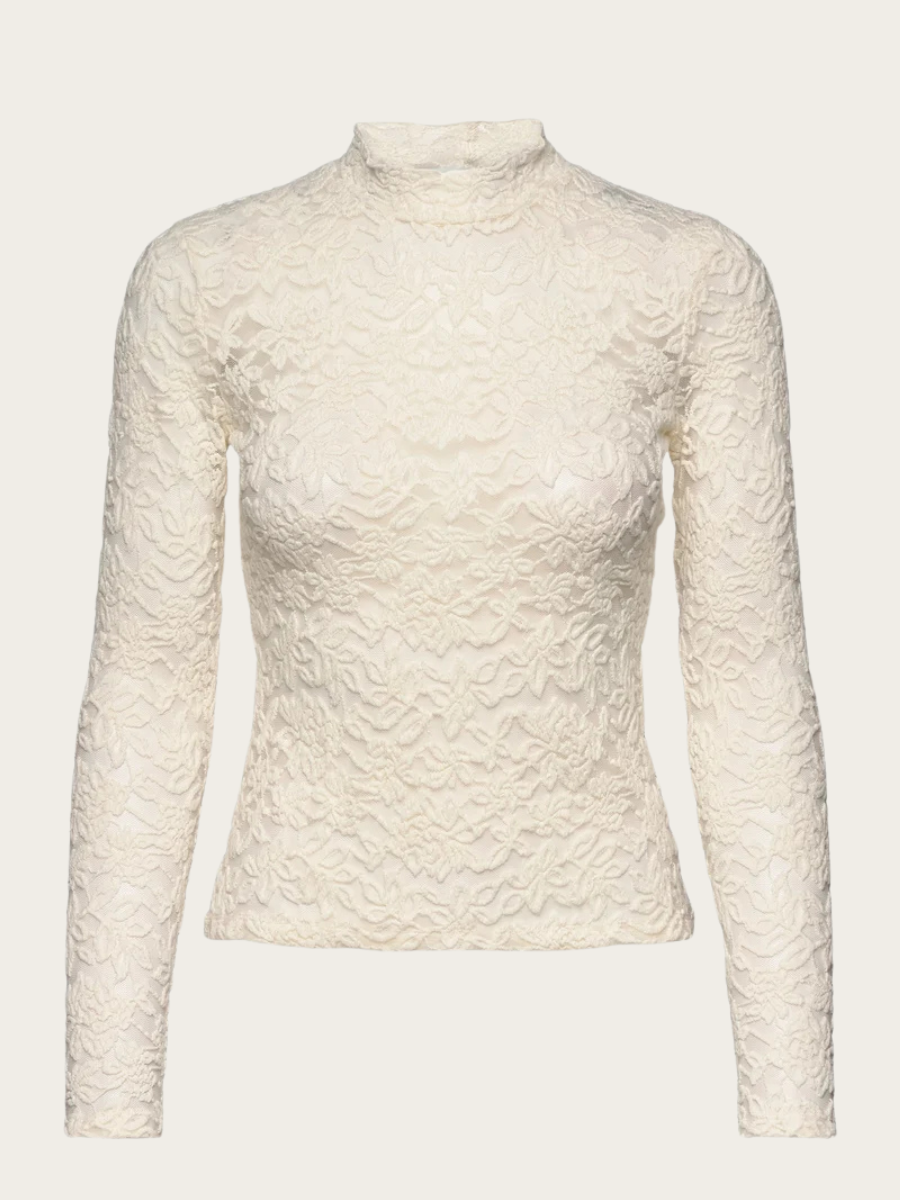 DELICIA LS TURTLENECK BLOUSE, IVORY
