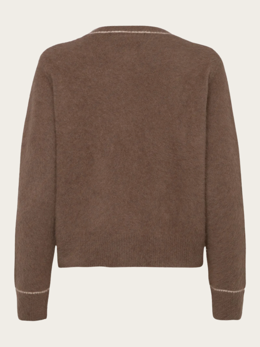 FOXY WOOL CARDIGAN, WALNUT