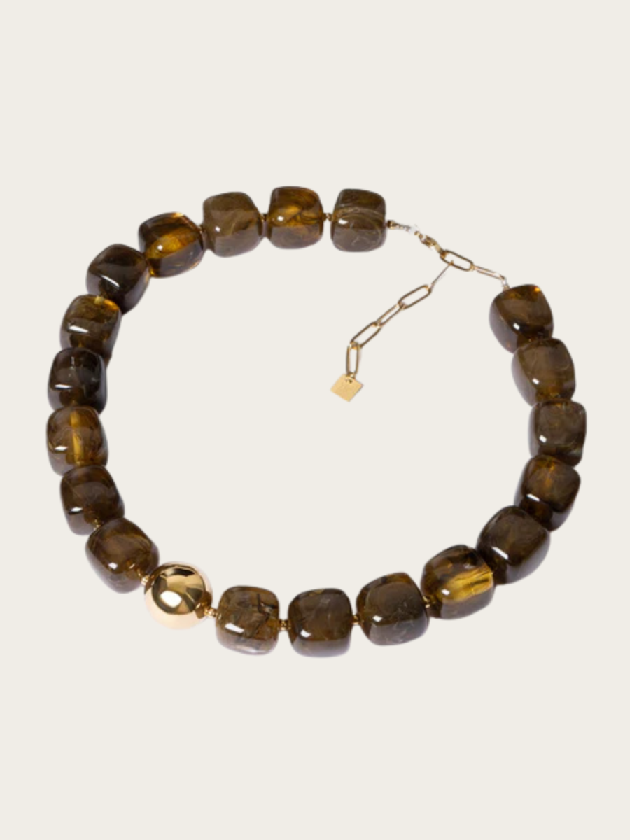 OEDIPE NECKLACE, DARK GREEN