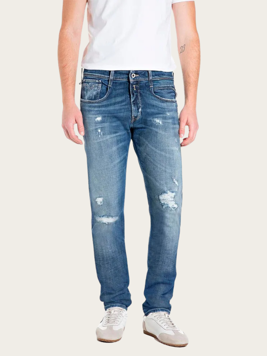 ANBASS SLIM FIT JEANS, MEDIUM BLUE