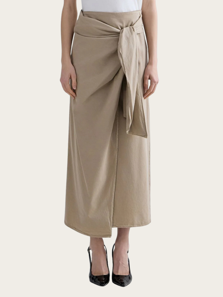 LONG TWILL SKIRT W/KNOT, CRETE