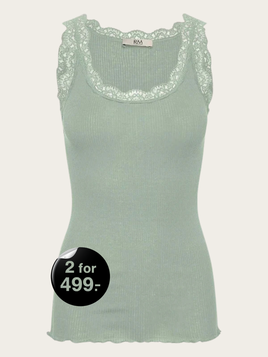 BALTA MODAL SL LACE U NECK TOP, JADEITE