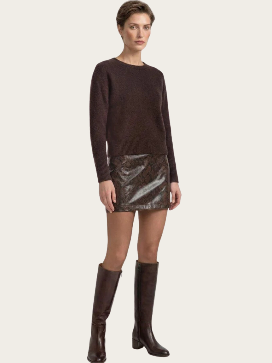 COZY BOAT NK LS PULLOVER, CHOCOLATE BROWN