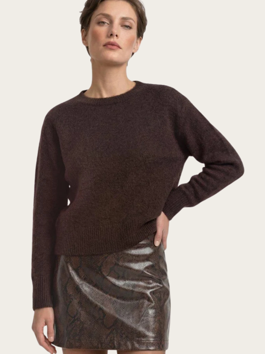 COZY BOAT NK LS PULLOVER, CHOCOLATE BROWN