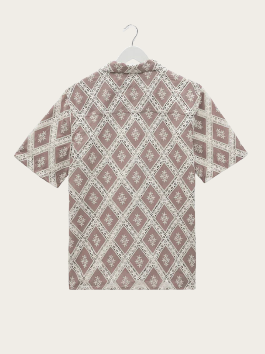 DIDCOT SS SHIRT, TAUPE/ECRU