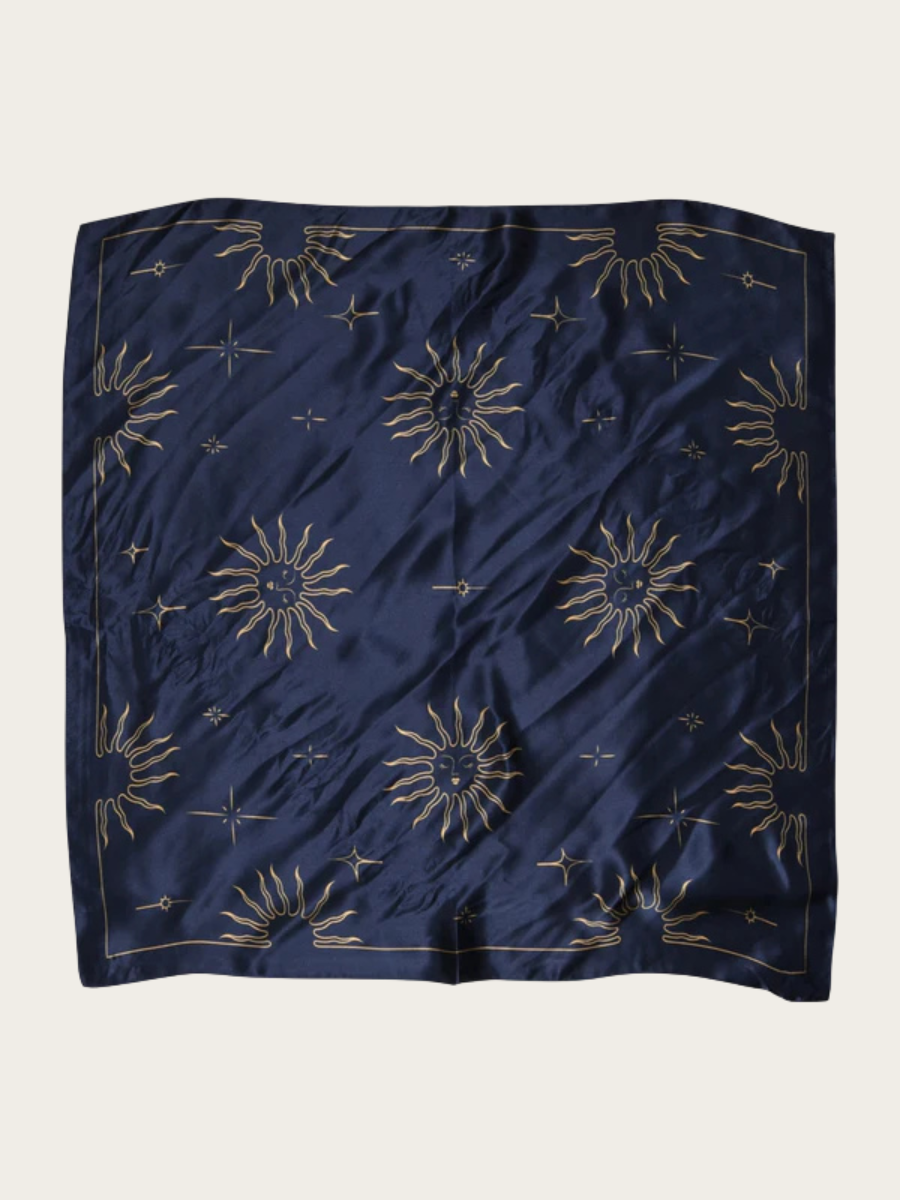SOLAR SILK SCARF, PEACOAT BLUE