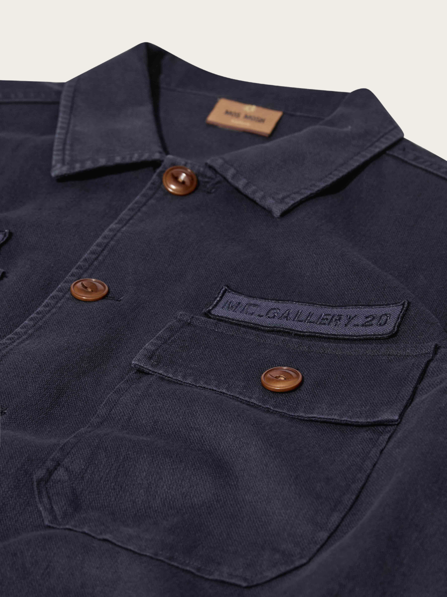 MARCELLO PORRO UNIFORM OVERSHIRT, NAVY
