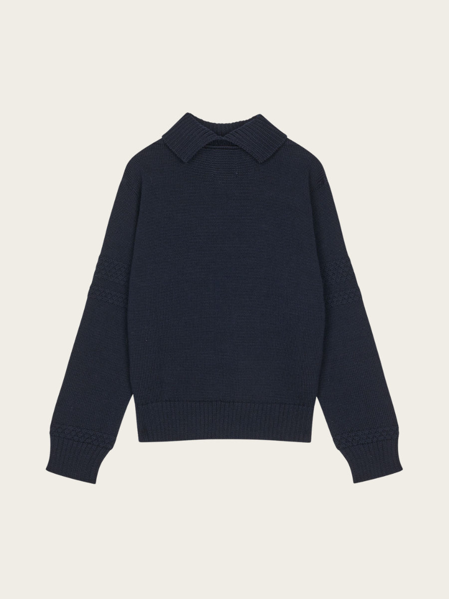 WOOL BERTHE TURTLENECK SWEATER, SKY CAPTAIN