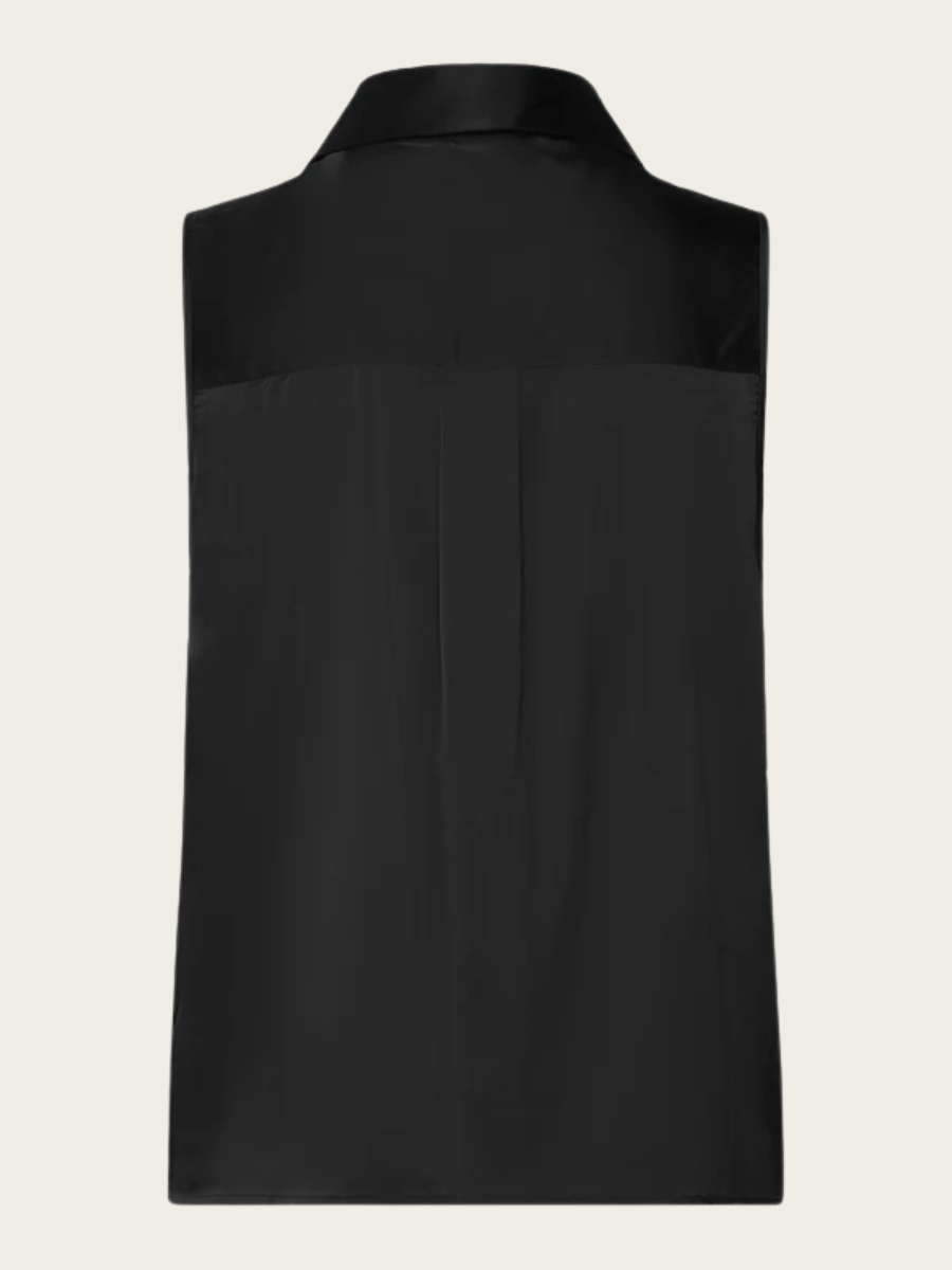 PENELOPE SILK BLEND TOP, BLACK
