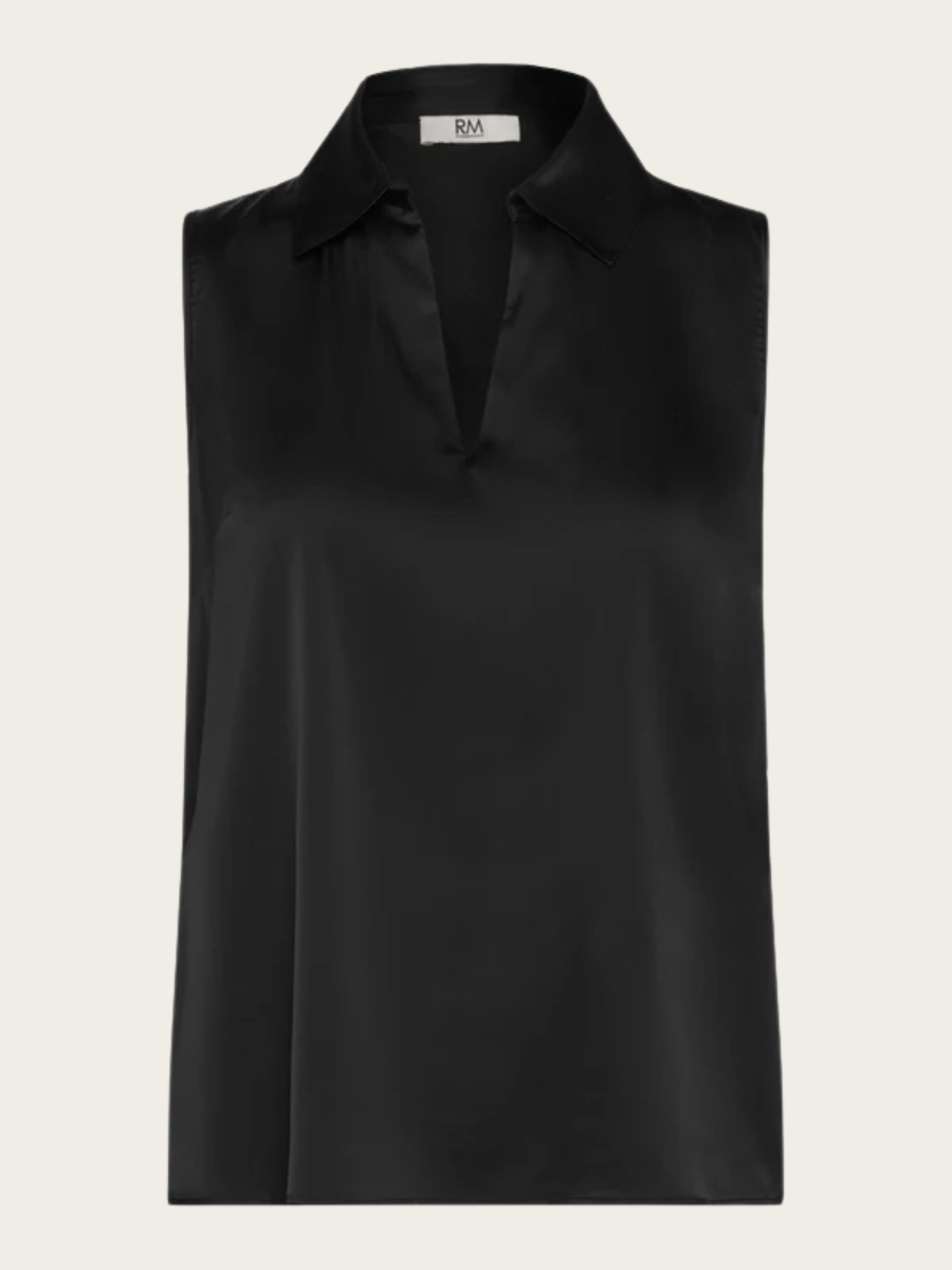 PENELOPE SILK BLEND TOP, BLACK