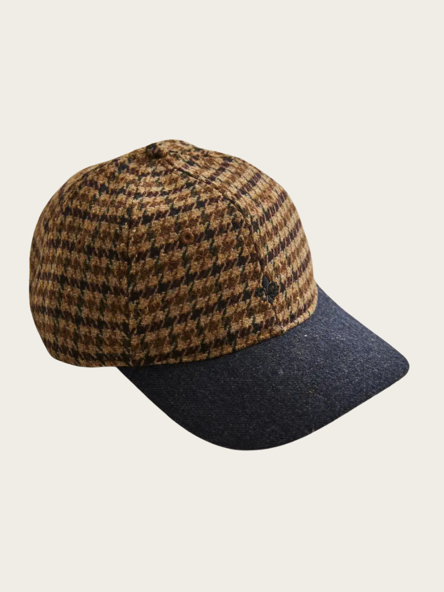 DIGBY CHECK CAP, DEEP BROWN