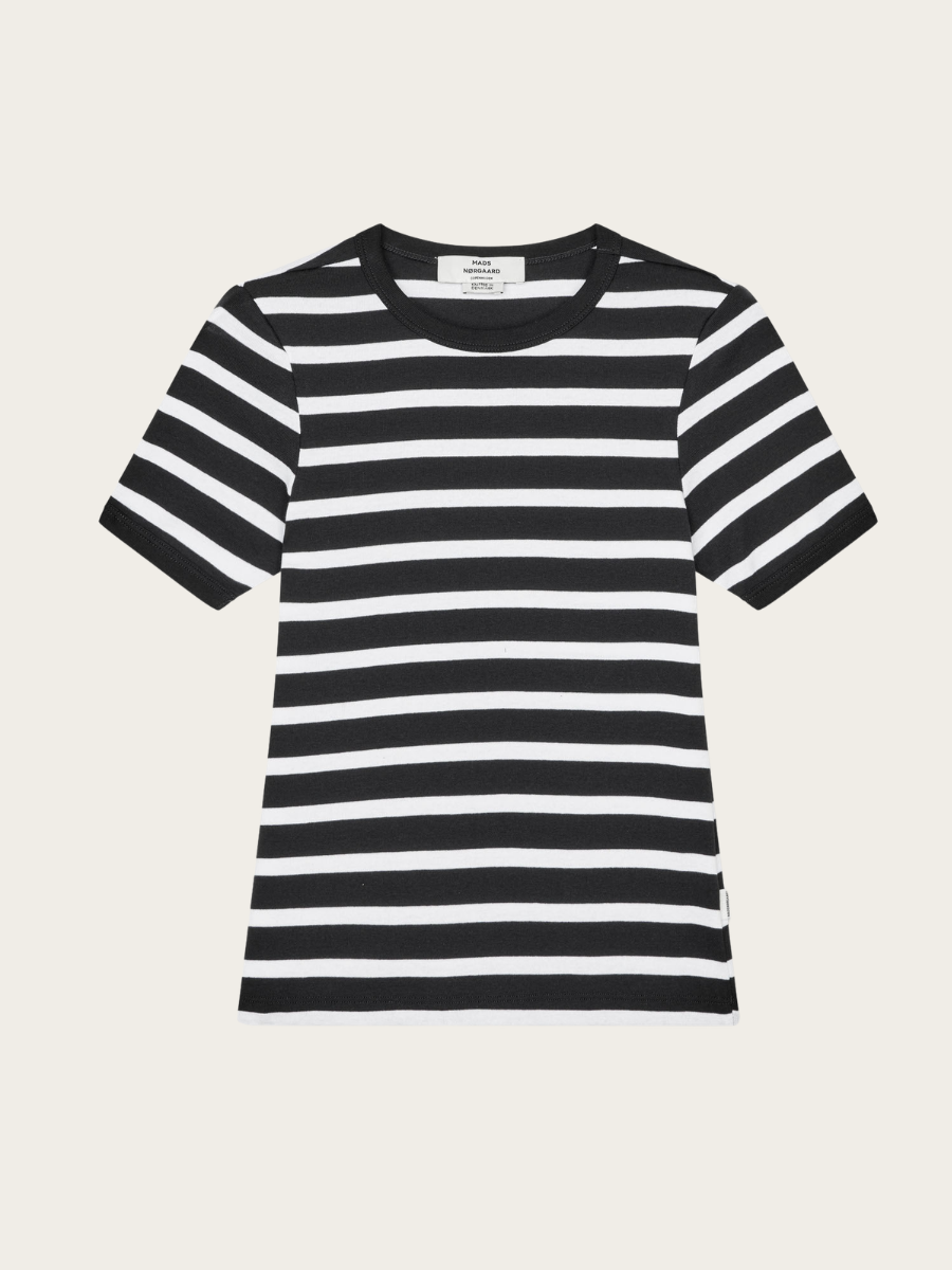 GRACE JERSEY STRIPE JUNE TEE, BLACK/WHITE