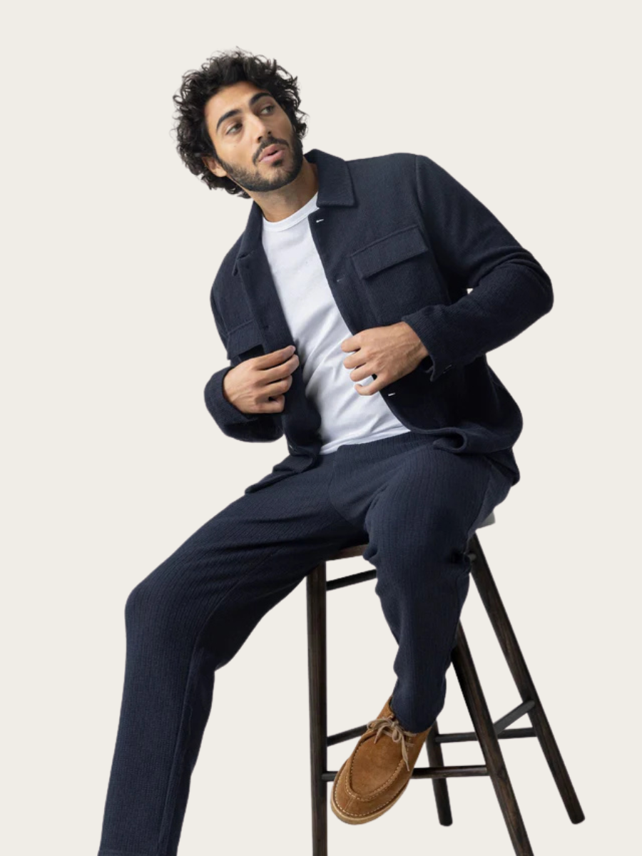 AUSTIN KNIT OVERSHIRT, NAVY