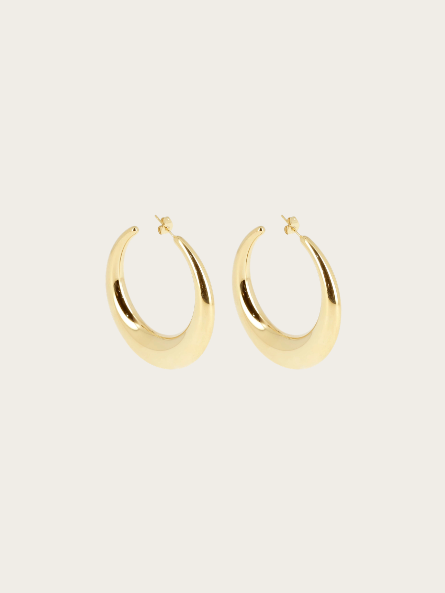 LARGE MOON CREOLE, GOLDPLATED