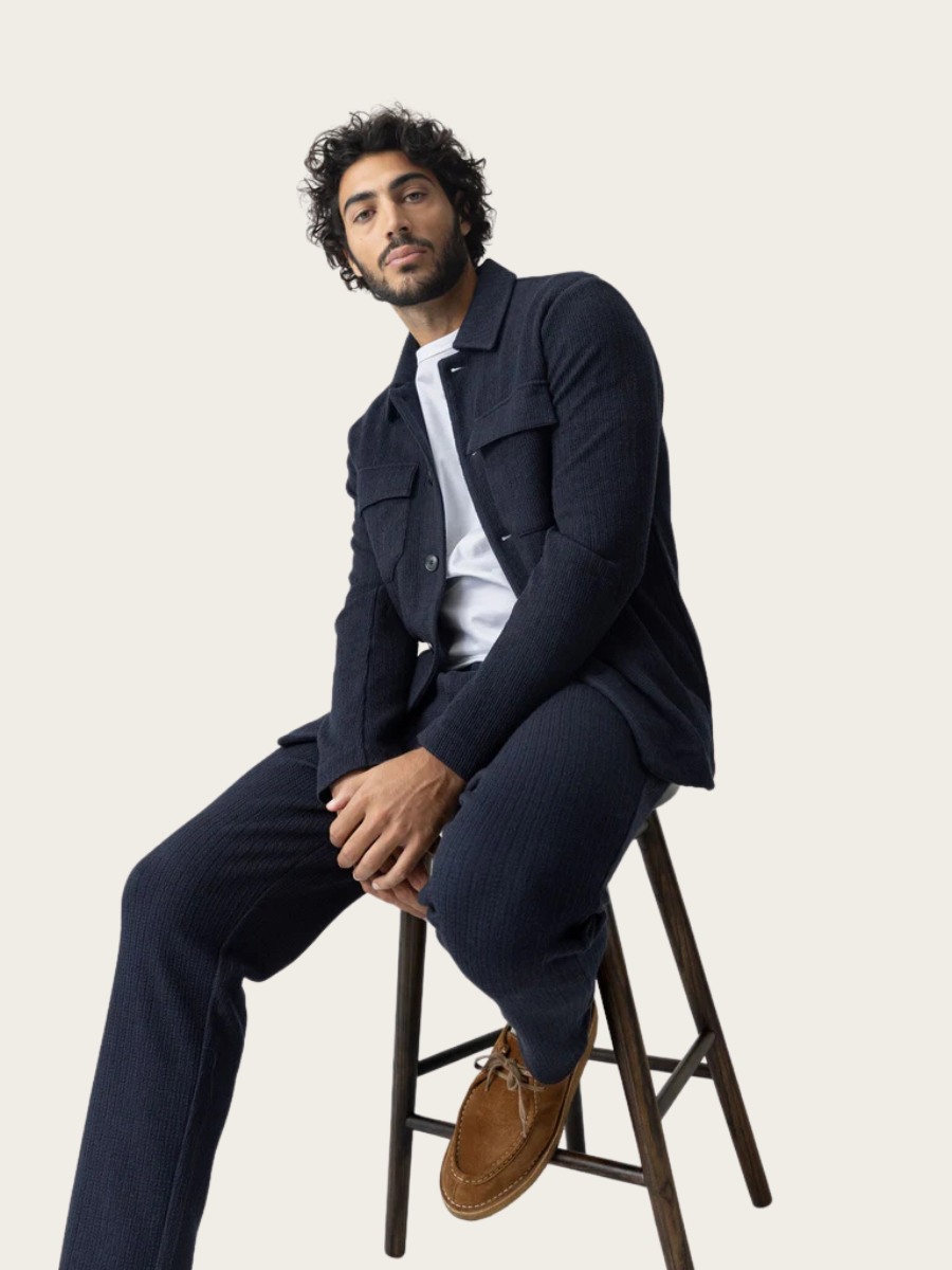 AUSTIN KNIT OVERSHIRT, NAVY