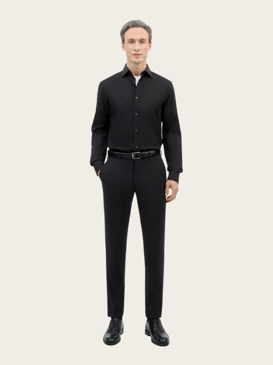 ADLEY C CUTAWAY SHIRT, BLACK