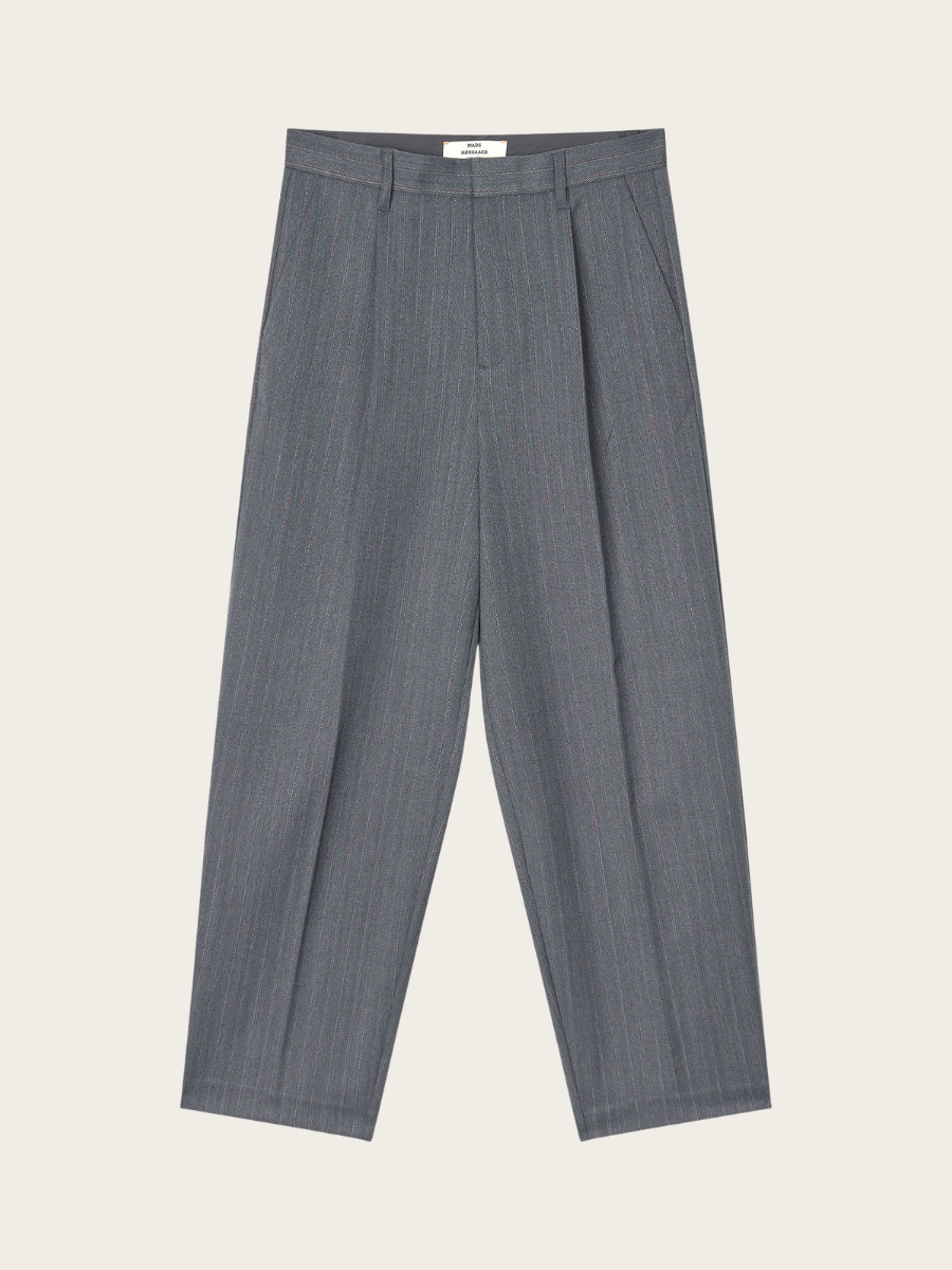 HERRINGBONE PIN MARIA PANTS, DARK GREY MELANGE