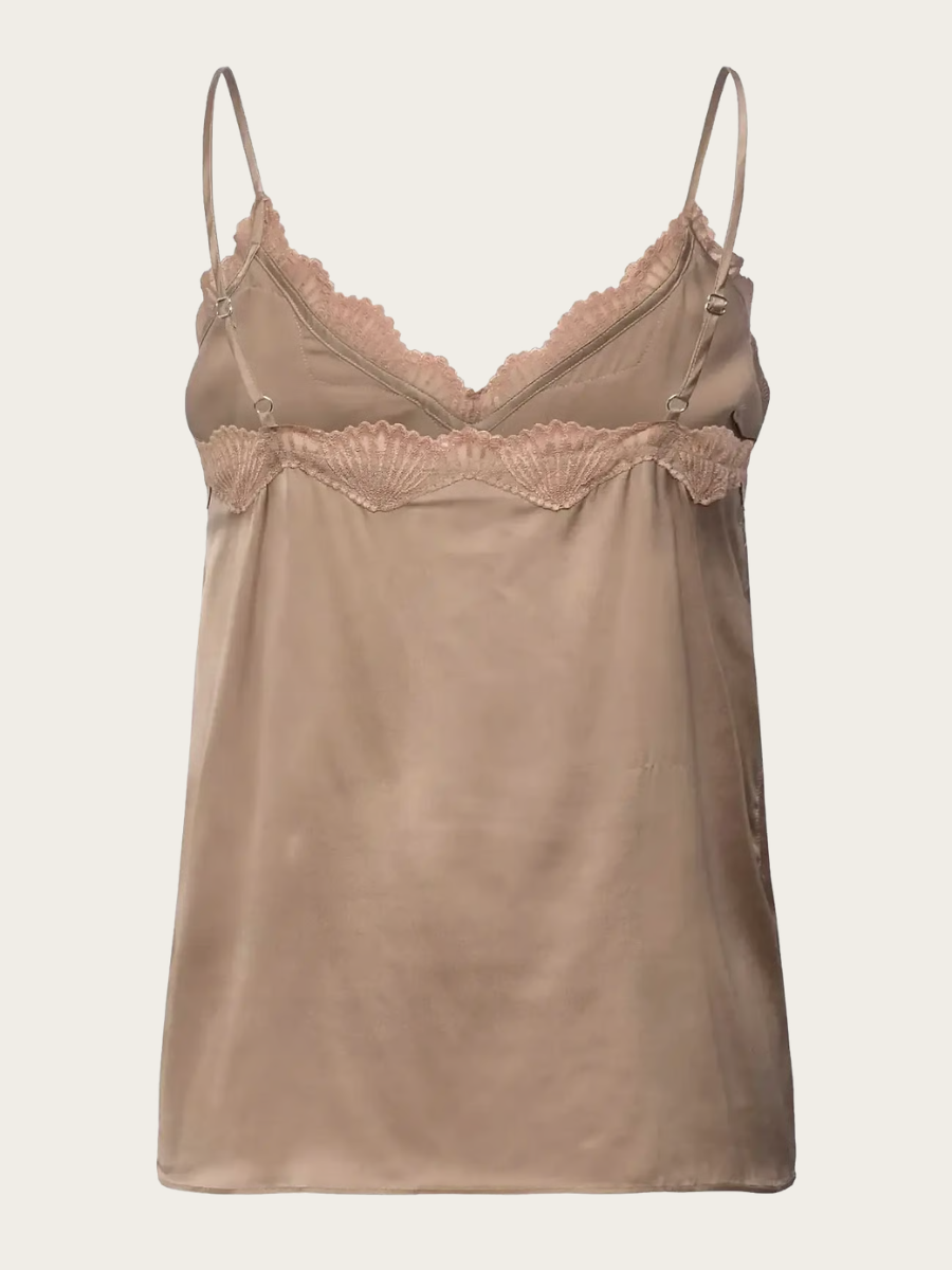 PENELOPE SILK BLEND SL CAMISOLE, MOCHA MERINGUE
