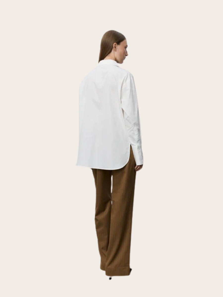 PERLA POPLIN SHIRT, OFF WHITE