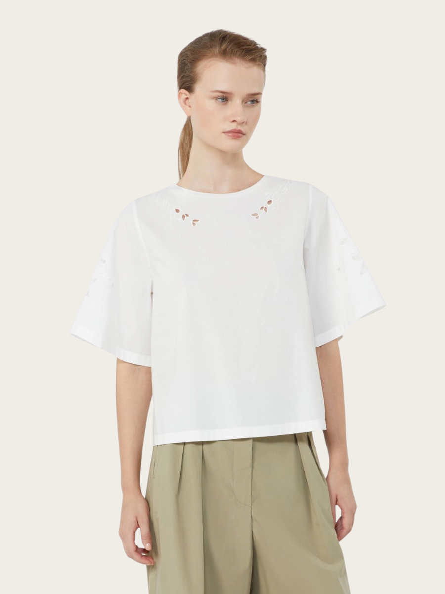 TARGA KNITTED BLOUSE, WHITE