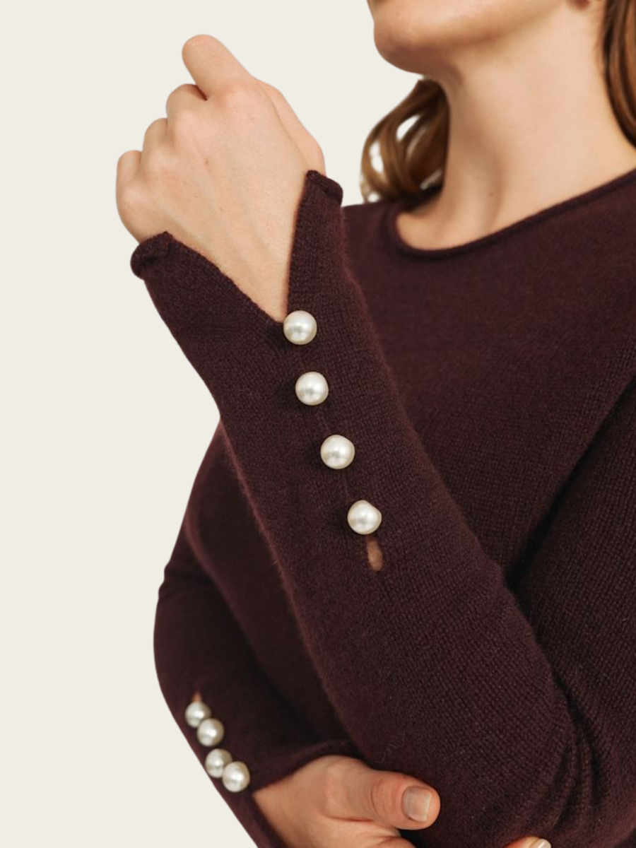ABBELONE SIGNATURE BLOUSE, DARK PLUM
