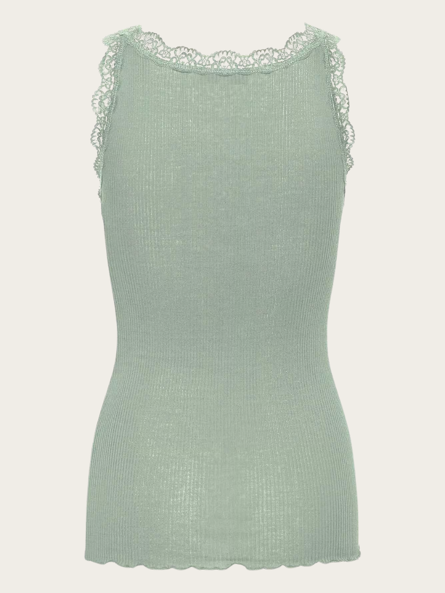 BALTA MODAL SL LACE U NECK TOP, JADEITE