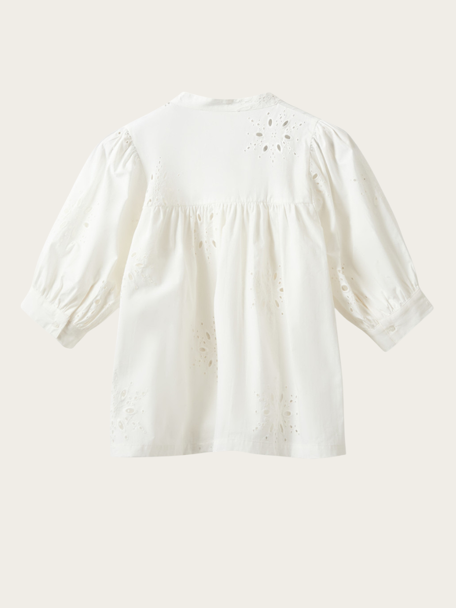 ALESSIA BRODERIE ANGLAISE SHIRT, SNOW WHITE