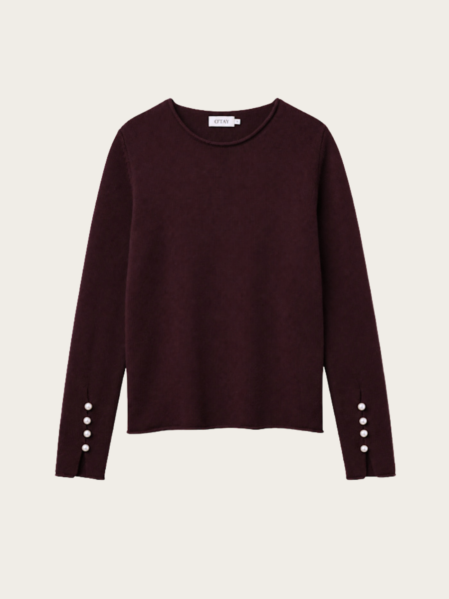 ABBELONE SIGNATURE BLOUSE, DARK PLUM