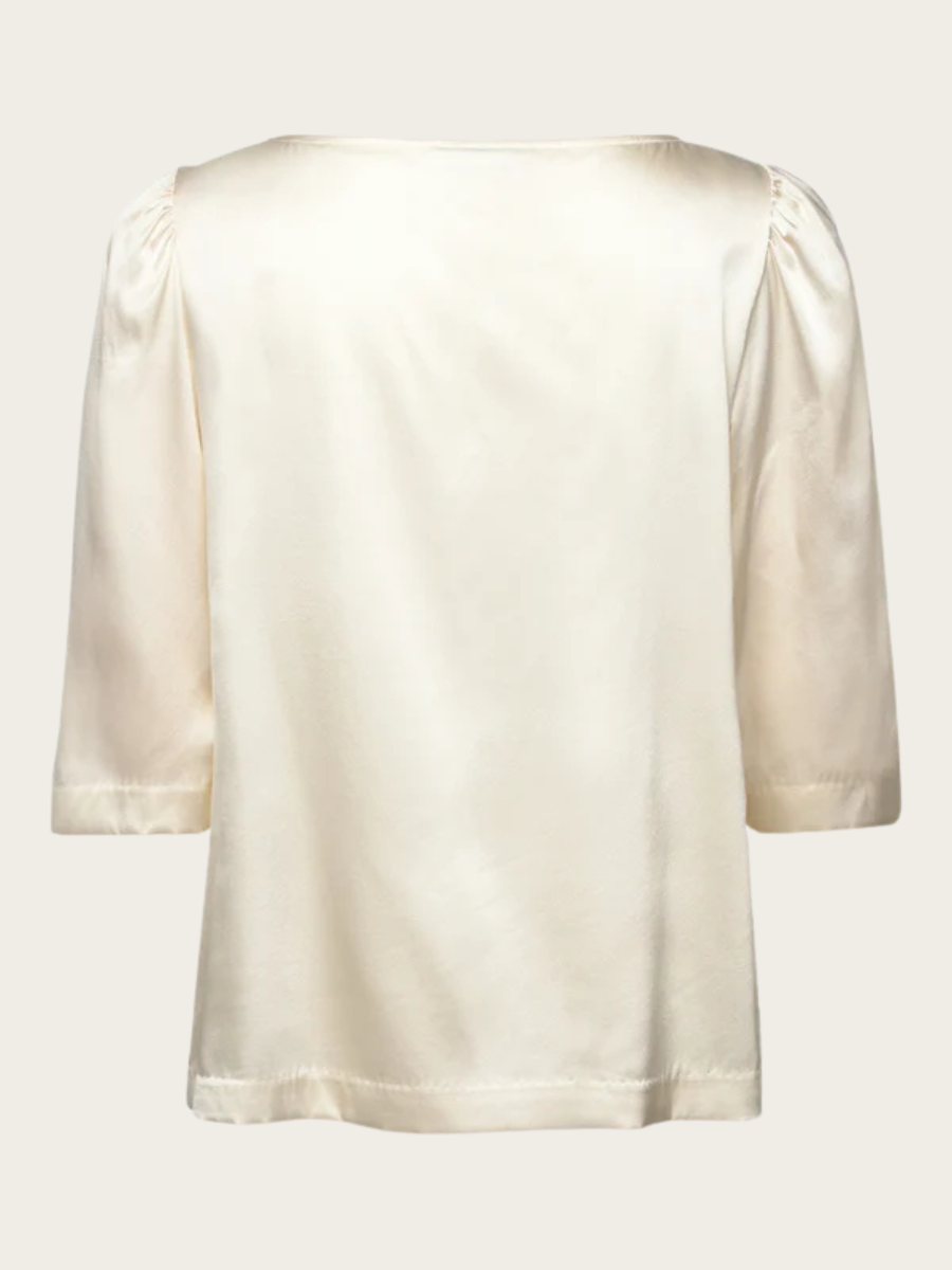 JADE SILK BOATNECK BLOUSE, IVORY