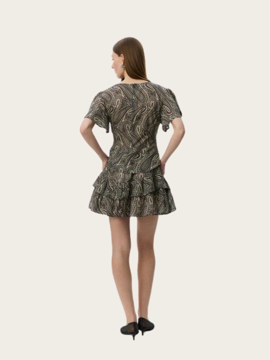 LEELA PRINTED BLOUSE, BORDEAUX MIX PAISLEY