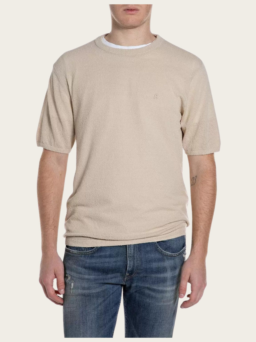KNITTED T-SHIRT, SAND