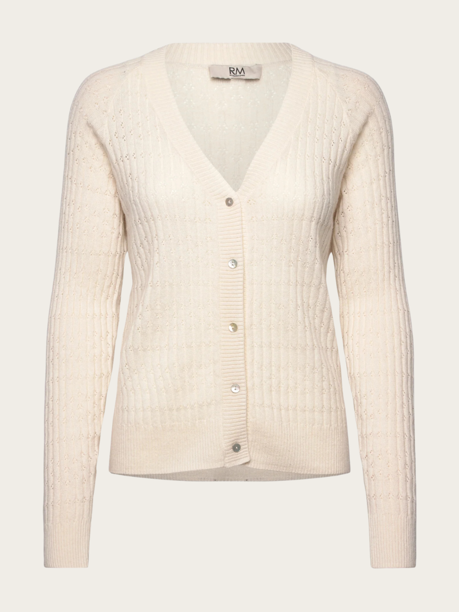 SOFIA POINTELLE CARDIGAN, IVORY