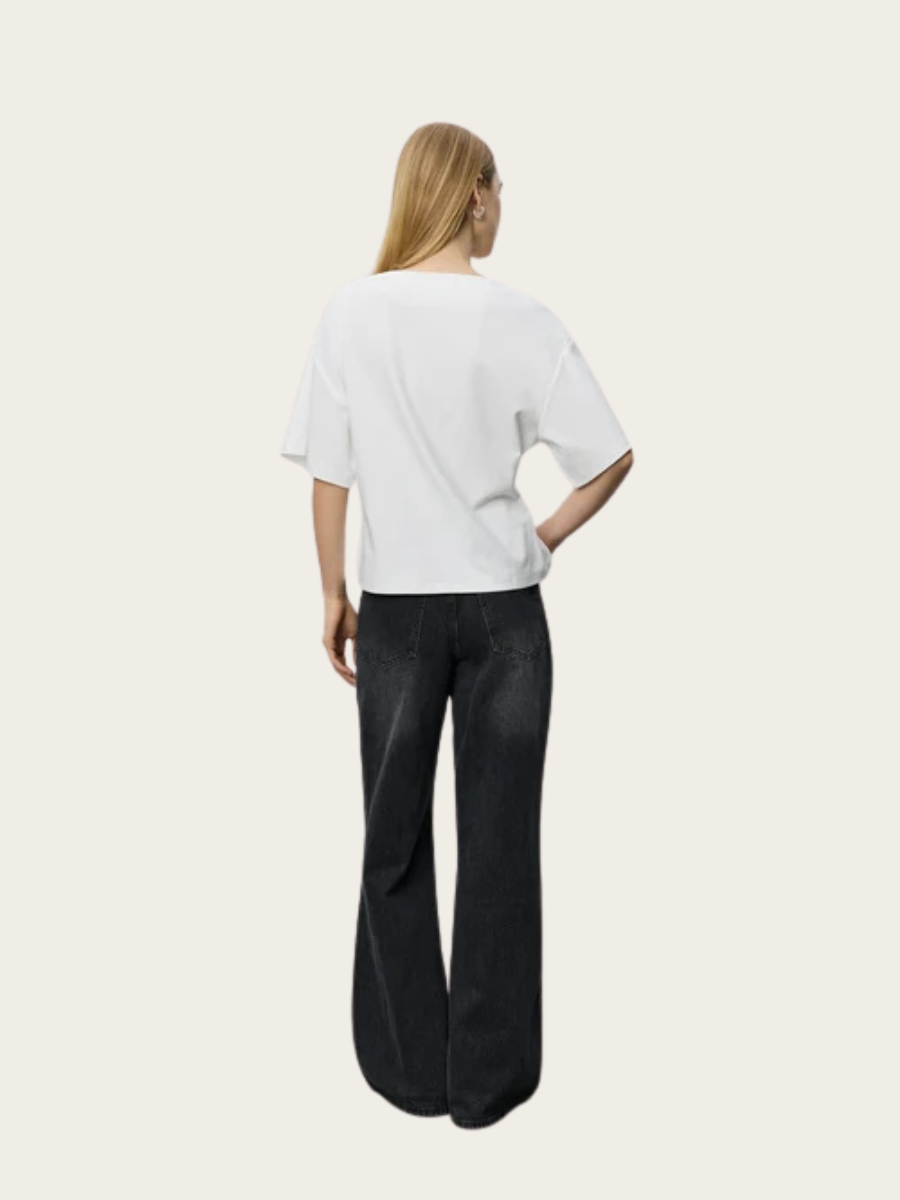 TEA BOATNECK T-SHIRT, OFF WHITE