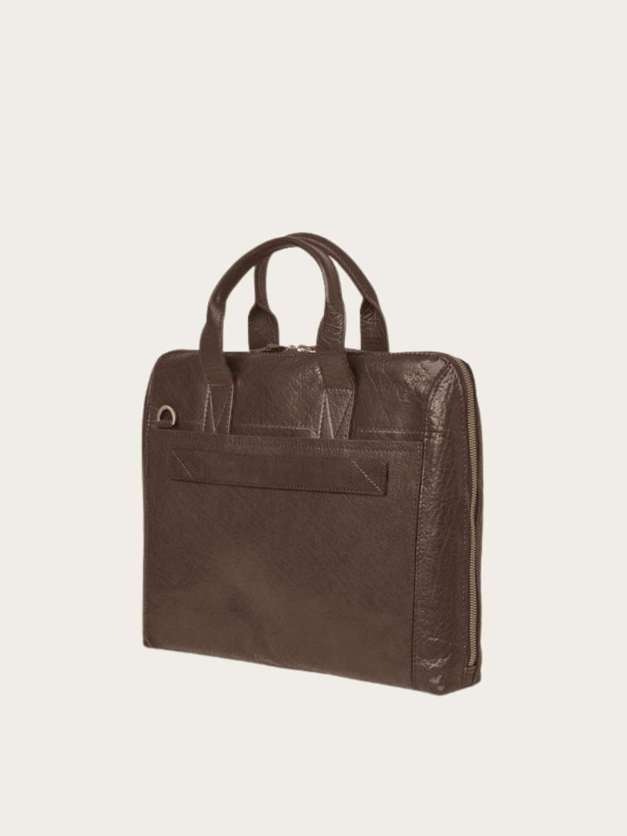 GUSTAV LAPTOP BAG, DARK BROWN